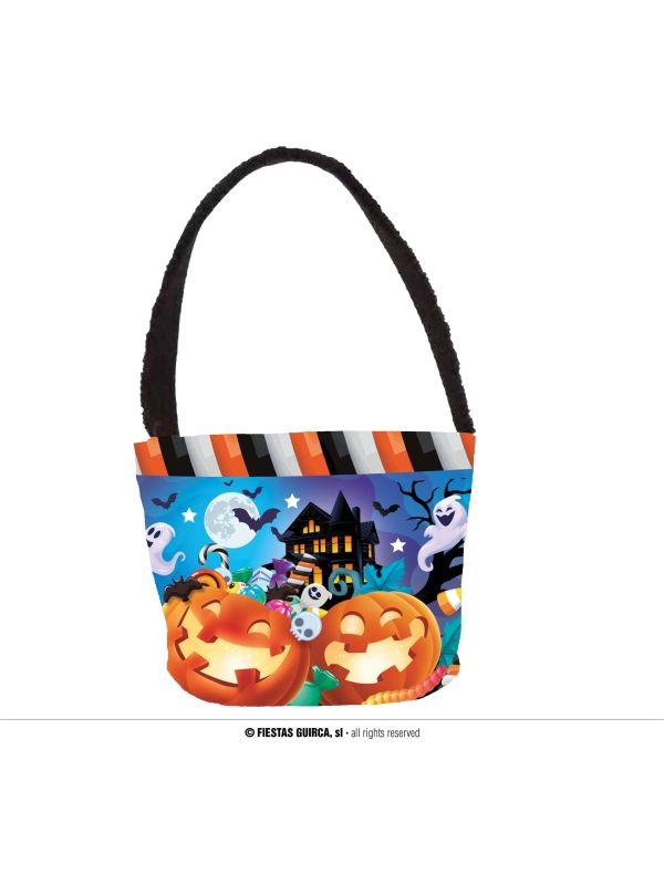 Snoepemmer vrolijke halloween figuren met hendel 30 x 15 cm