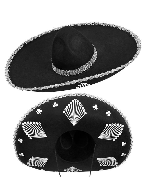 Sombrero Hoed Zwart Mexicaans Dames Mannen