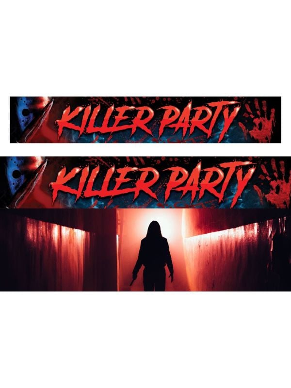 Spandoek 'Killer Party' 290 x 50 cm halloween