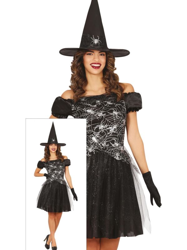 Spinnenheks jurk halloween dames