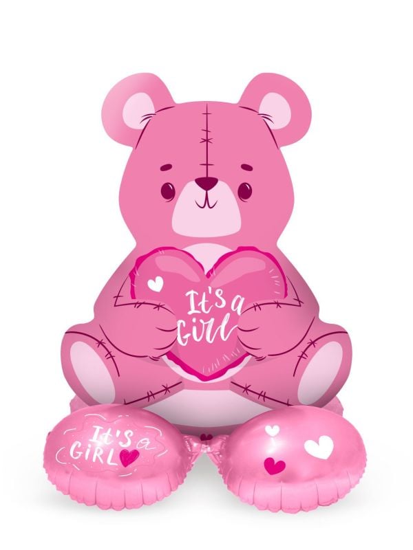 Staande folieballon beer its a girl 61cm main product photo