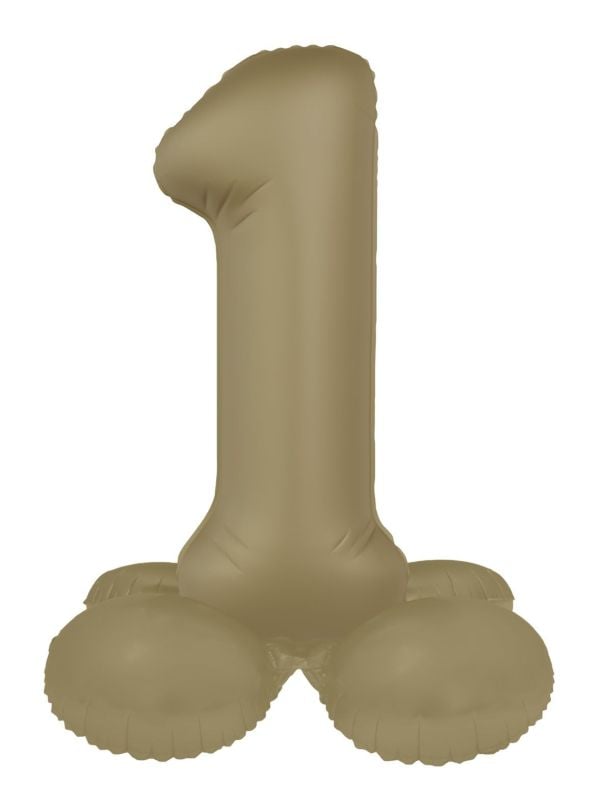 Staande Folieballon Cijfer 1 Sterrenlicht Goud 72cm main product photo