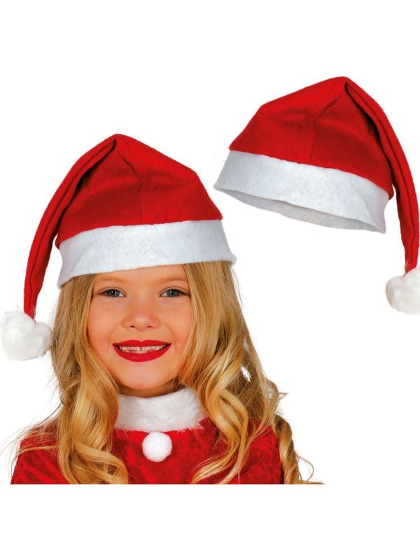 Standaard kerstman kerstmuts kind