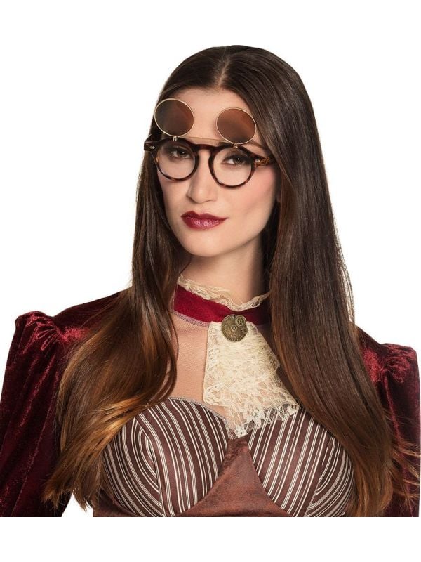 Steampunk bril vintage bruin