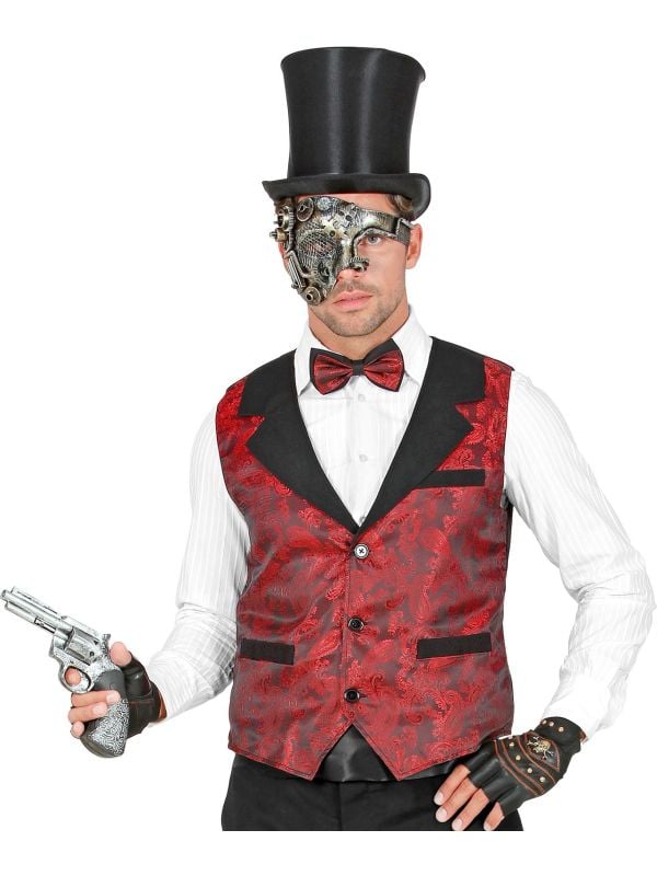 Steampunk Dracula rood vintage gilet heren