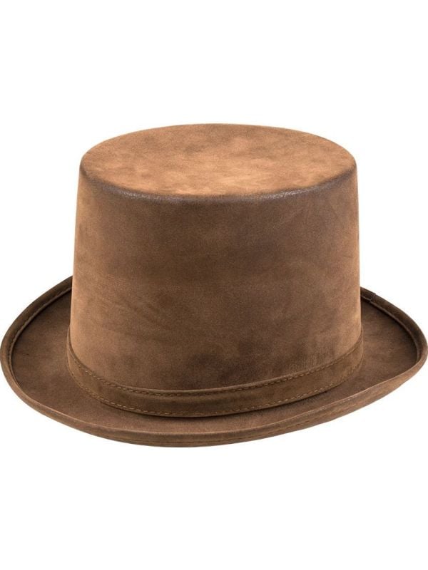 Steampunk hoge hoed deluxe bruin main product photo