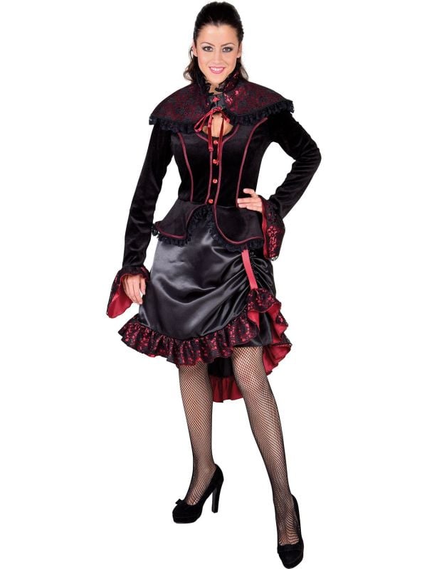 Steampunk jurk zwart vrouwen main product photo