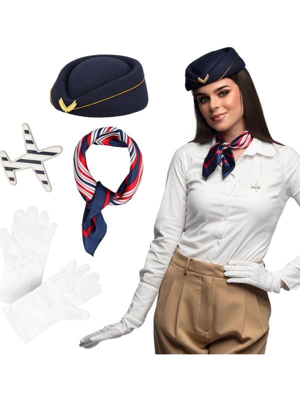 Stewardess Accessoireset 4-delig