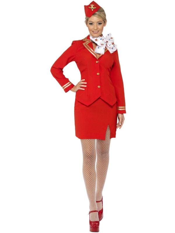 Stewardess jurkje rood