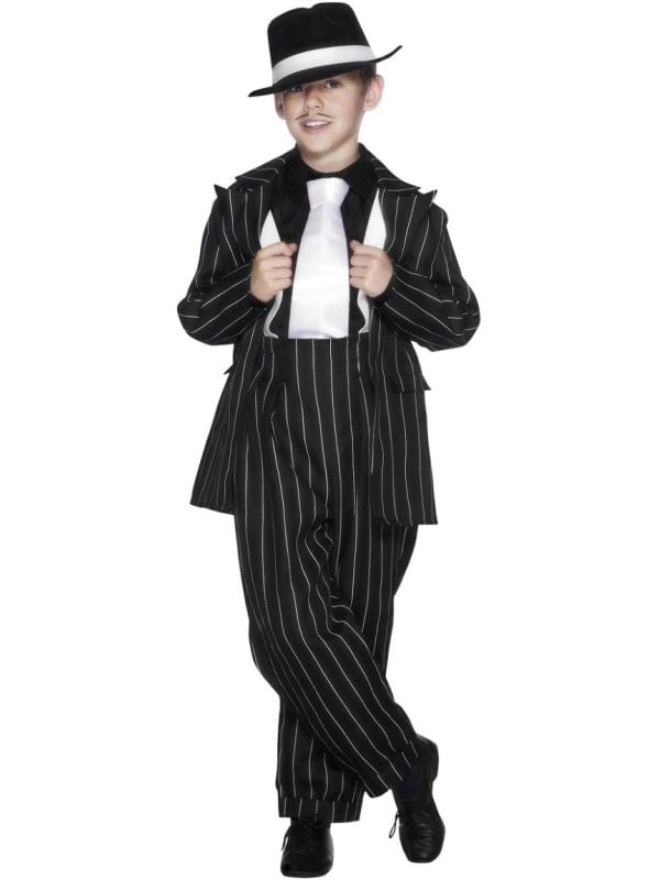 Stoere zwarte maffia outfit jongens main product photo