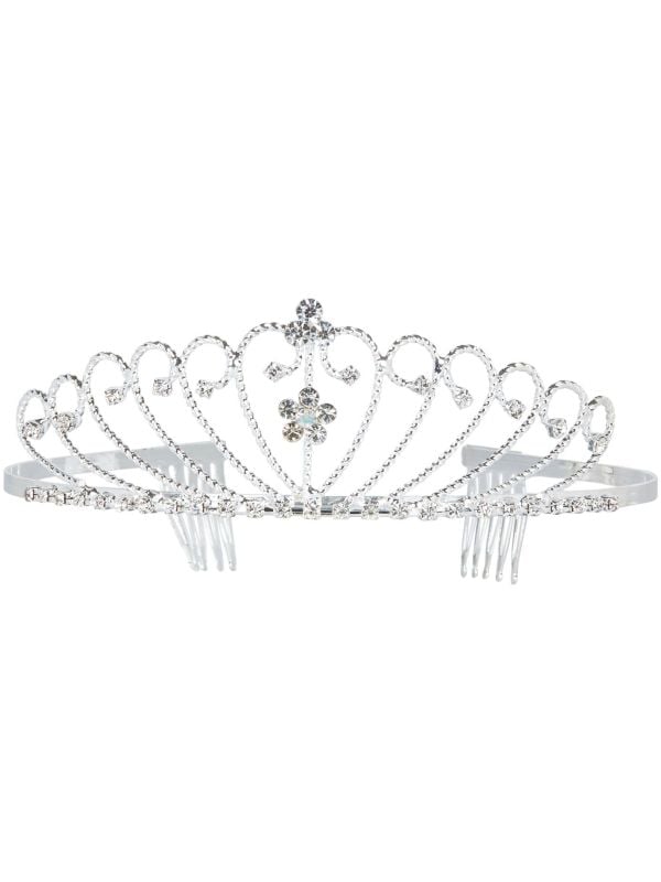 Strass tiara zilver