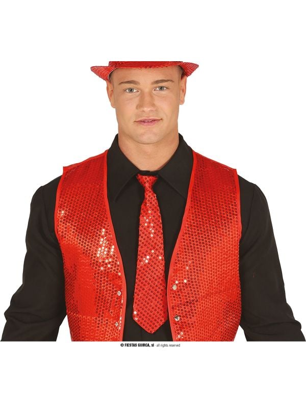 Stropdas pailletten rood