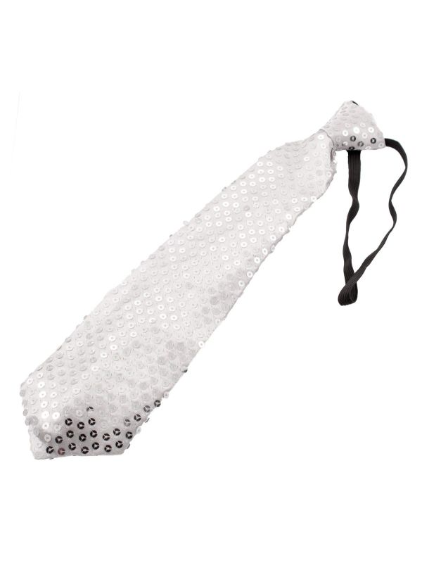 Stropdas pailletten zilver met LED main product photo