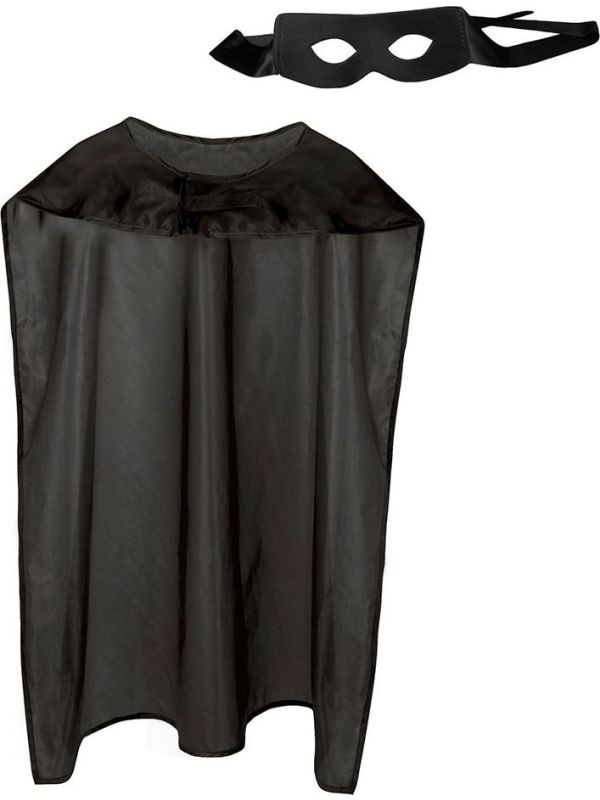 Superheld cape en masker zwart main product photo