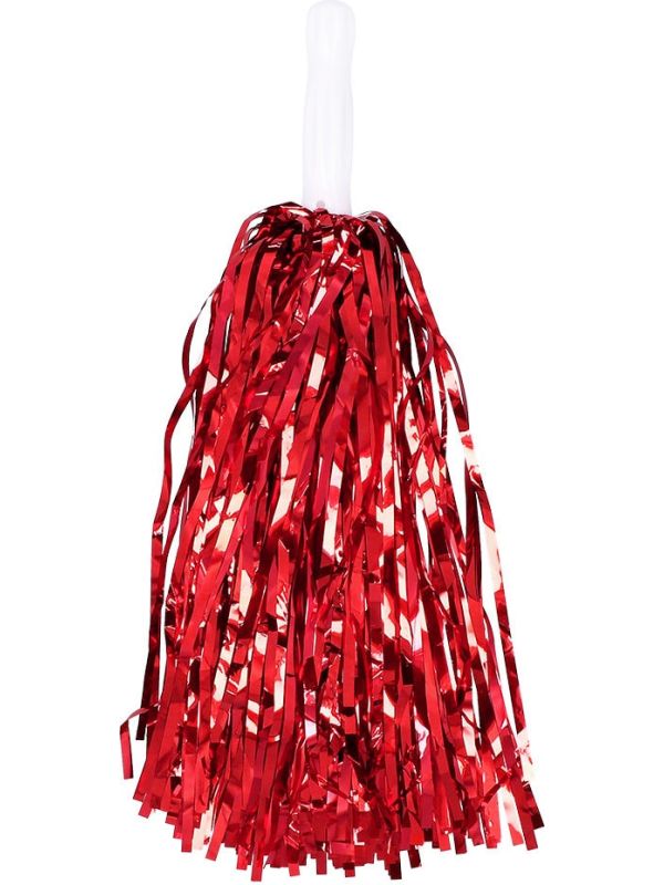 Supporter Pompoms Metallic Rood