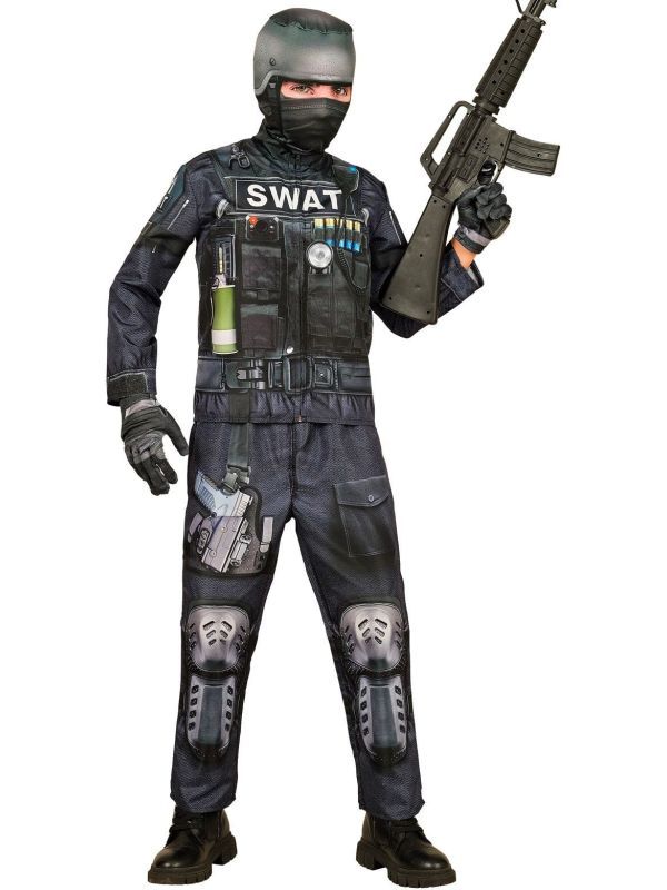 Swat Politie Gemaskerde Outfit Jongens
