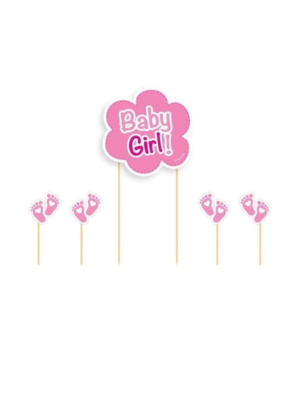 Taartdecoratie geboorte babyshower meisje