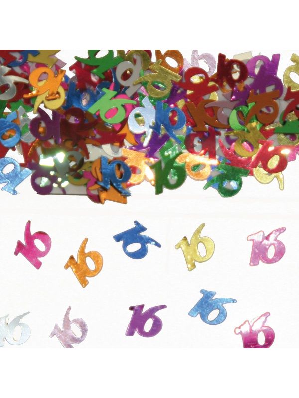 Tafeldecoratie 16 jaar verjaardag kleurrijk