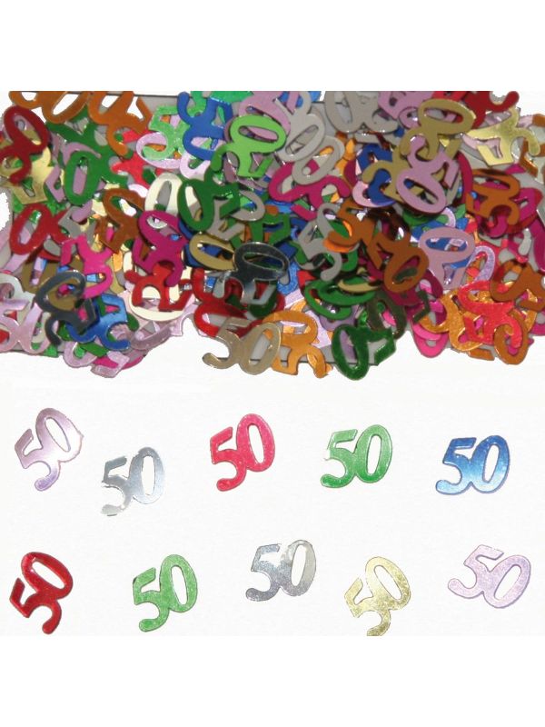 Tafeldecoratie 50 jaar verjaardag kleurrijk