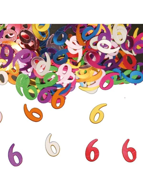 Tafeldecoratie 6 jaar verjaardag kleurrijk