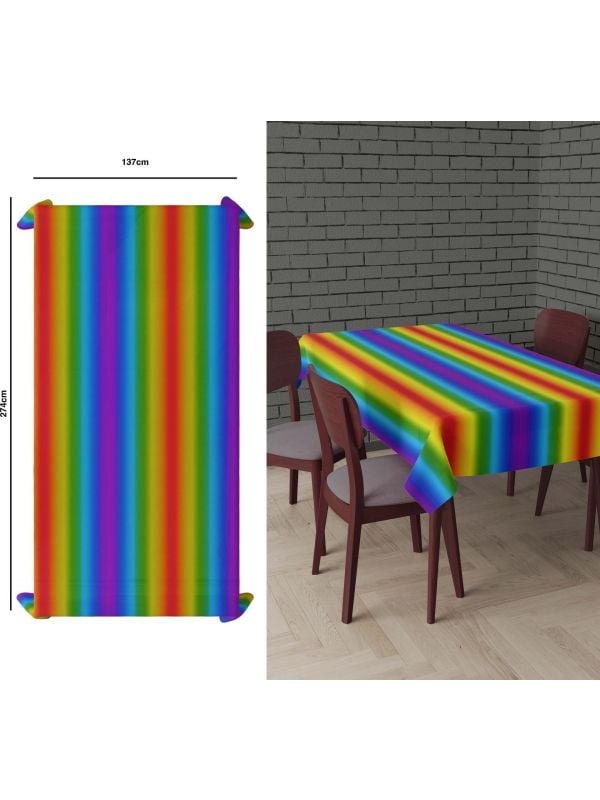 Tafelkleed gekleurd metallic 137 x 274 cm