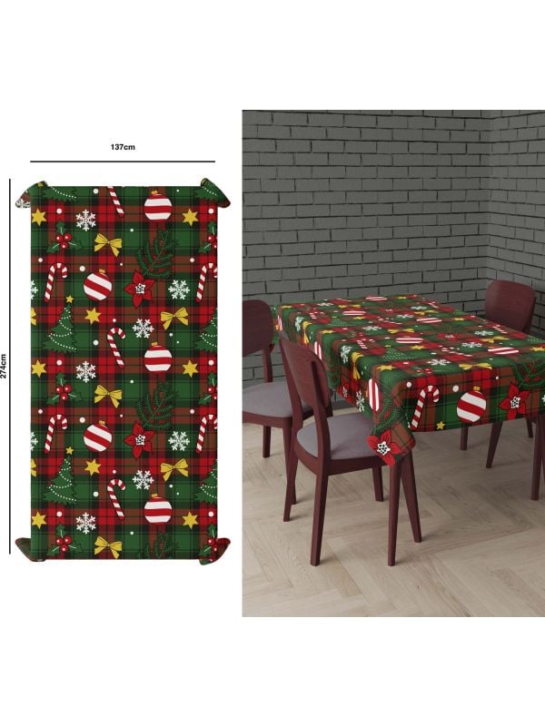 Tafelkleed kerstmis schotse ruit