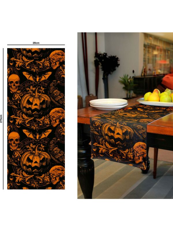 Tafelloper gothic pompoen linnen halloween