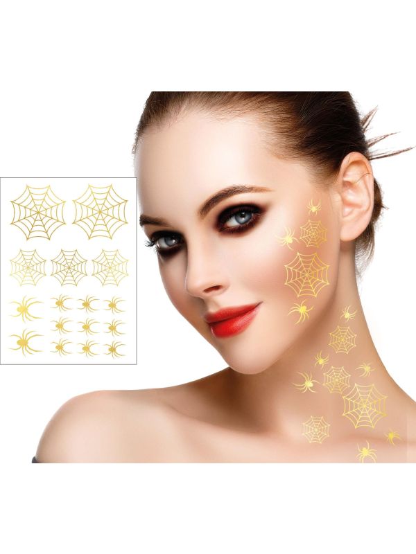 Tattoos spinnen spinnenweb goud halloween