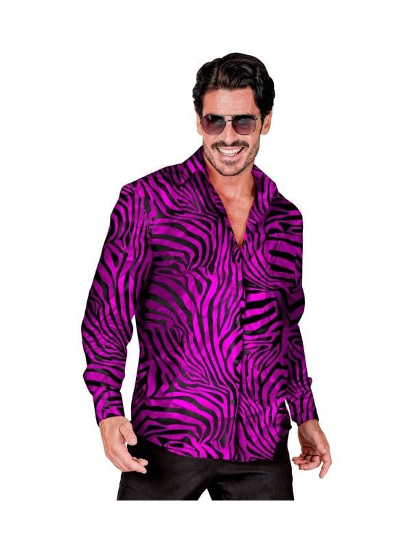 Tijgerprint blouse roze mannen