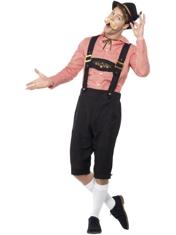 Tirolen lederhose heren rood main product photo