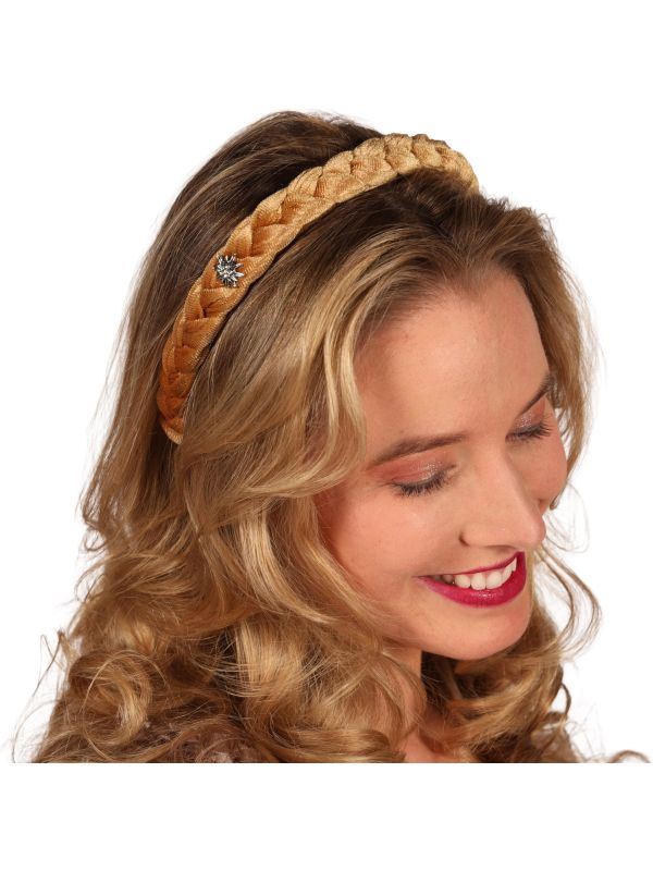 Tiroler Haarband Goud Gevlochten Edelweiss Oktoberfest