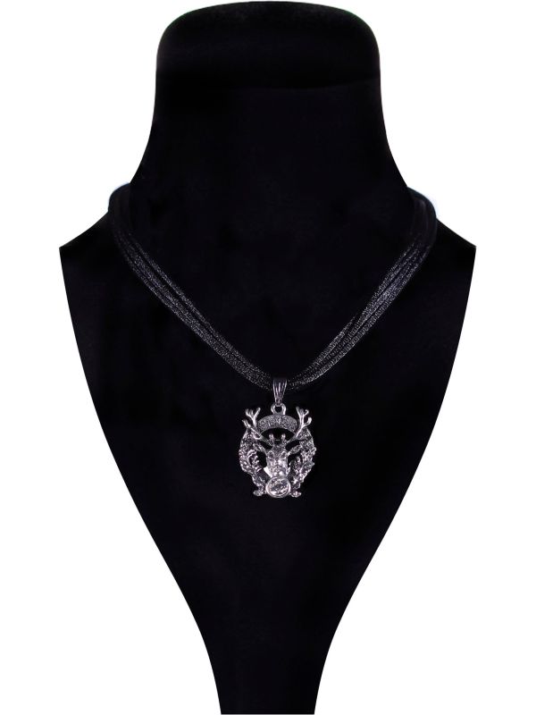 Tiroler Halsketting Hert Zwart Zilver Oktoberfest