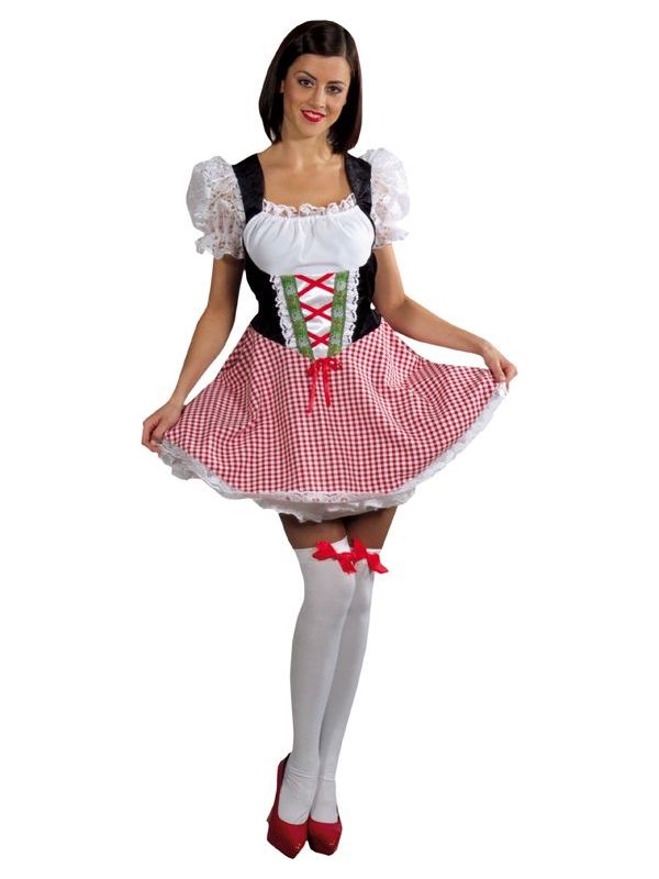 Tiroler heidi jurkje rood vrouwen main product photo