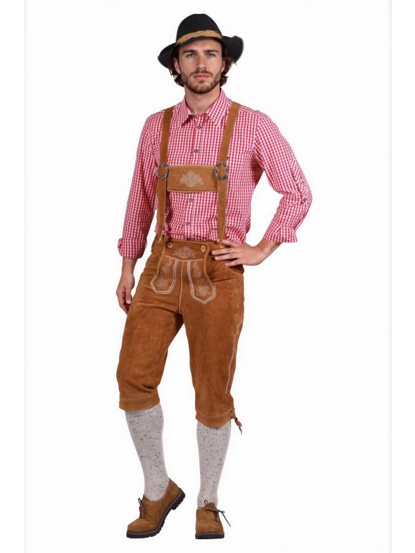 Tiroler Oktoberfest Leren Kniebroek Bruin Heren