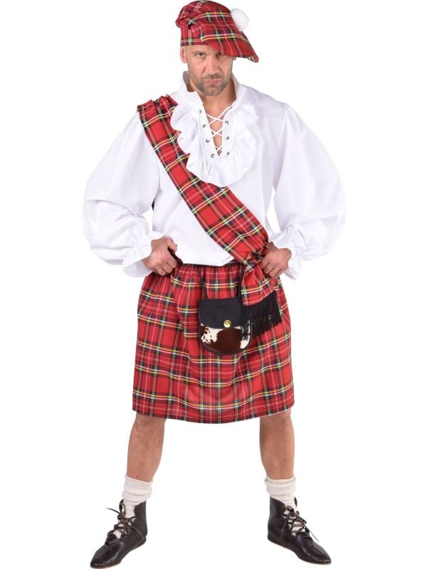 Traditioneel schot pak rood mannen main product photo