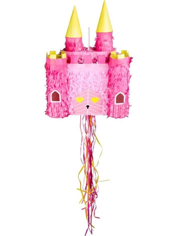 Trekpiñata roze kasteel
