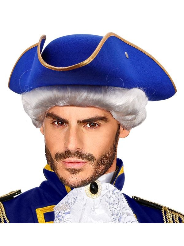 Tricorn hoed blauw