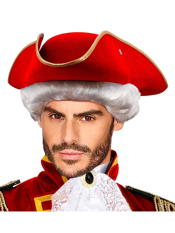 Tricorn hoed rood