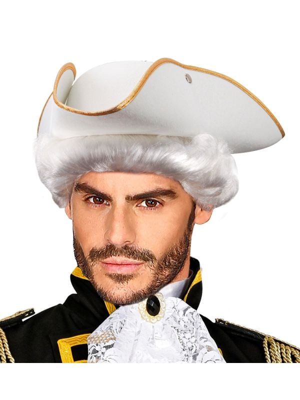 Tricorn hoed wit