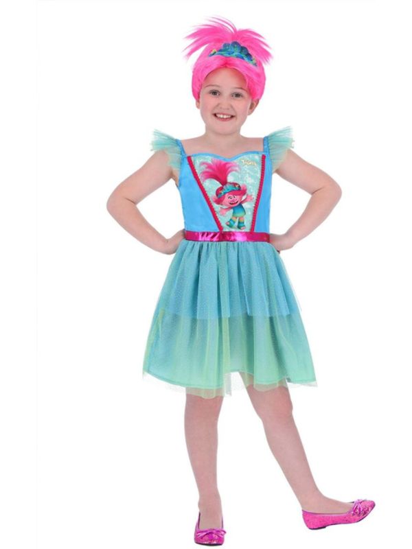Trolls Band Together Poppy Kostuum Meisjes Blauw main product photo