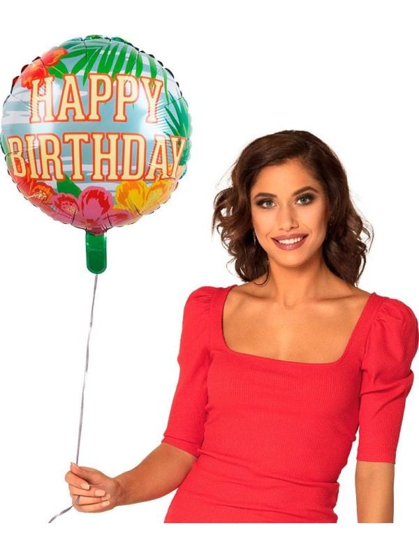 Tropical party happy birthday folieballon main product photo