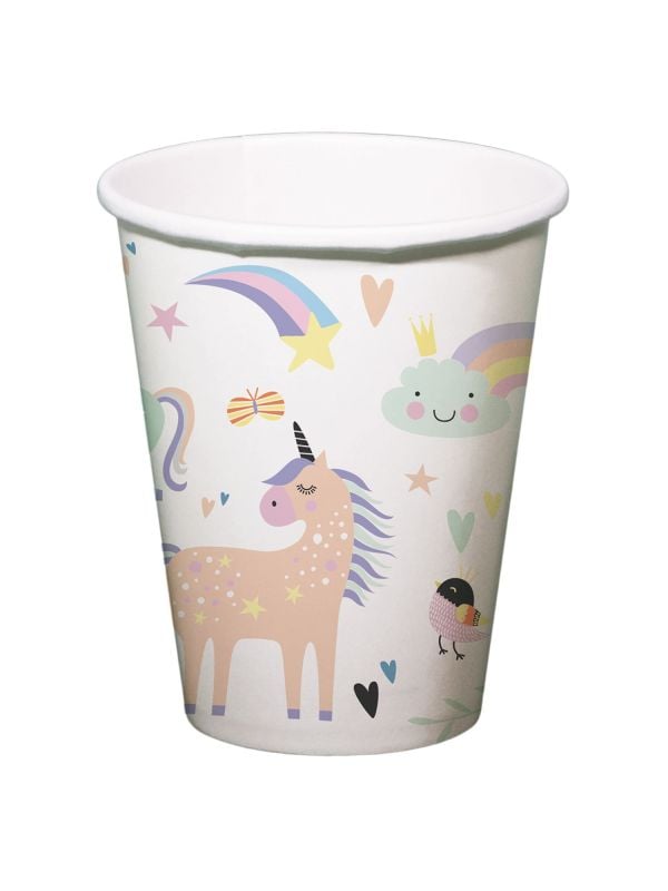 Unicorn & rainbow wegwerp bekers