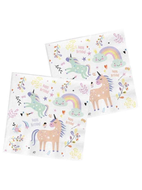 Unicorn en Rainbows servetten