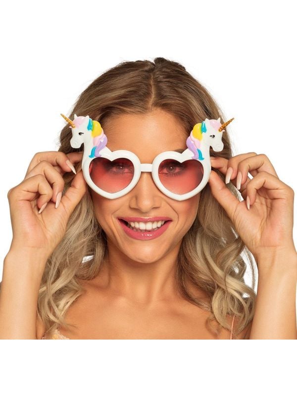 Unicorn hartjes feestbril