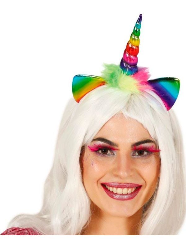 Unicorn hoorn haarband regenboog