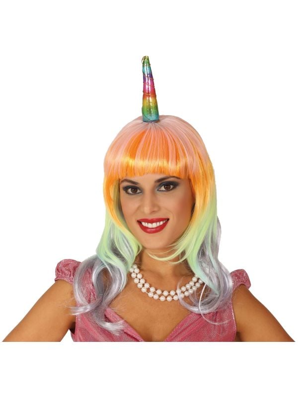 Unicorn pruik met hoorn main product photo