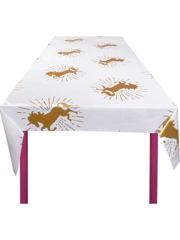 Unicorn themaparty tafelkleed holografisch