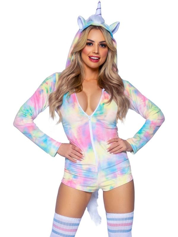 Unicorn tie-dye romper dames