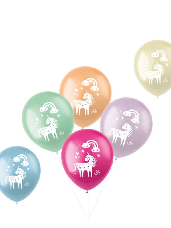 Unicorns en rainbows ballonnen 6 stuks