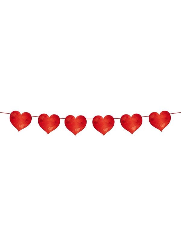 Valentijn hartjes slinger rood 6 meter main product photo